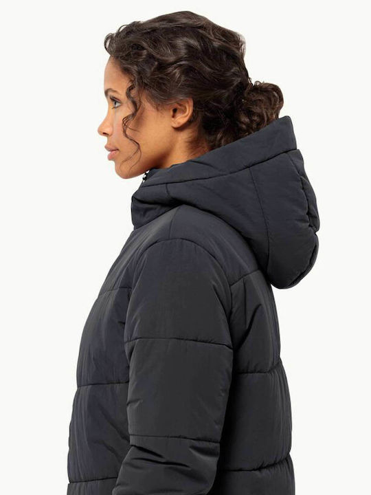 Women's Short Puffer Jacket for Winter Gray