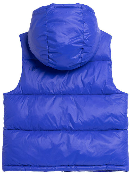 4F Women's Short Puffer Jacket for Winter Blue