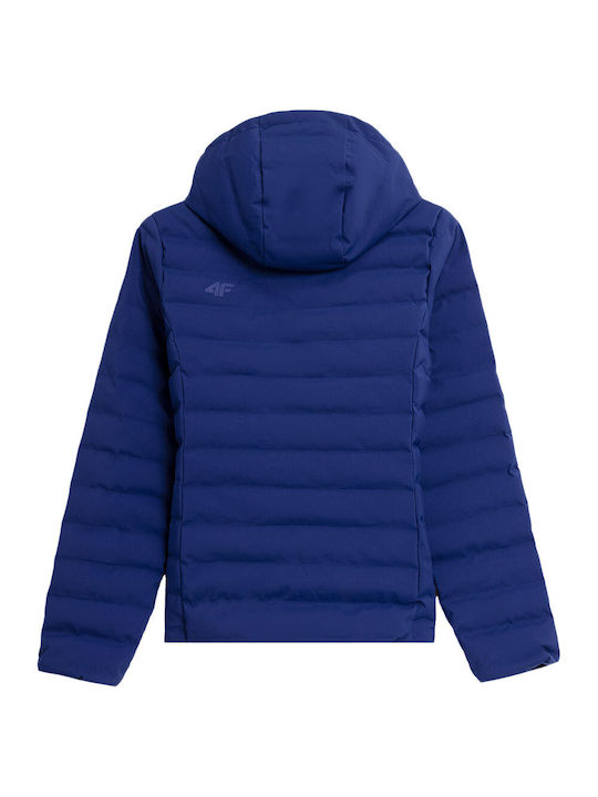 4F Women's Short Puffer Jacket for Winter Blue