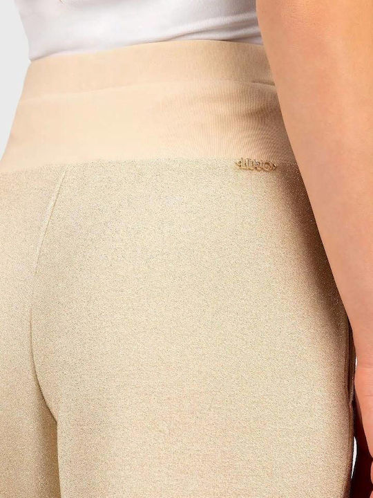 Liu Jo Damen Stoff Palazzo-Hose Gold