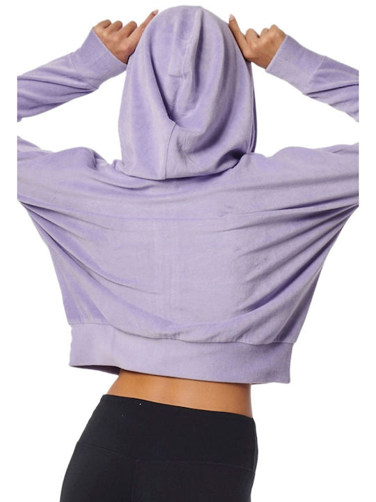 Body Action Jachetă Hanorac pentru Femei Catifea Cu glugă Violet
