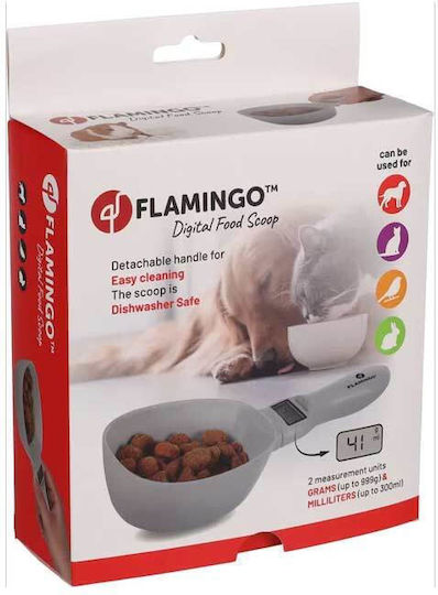 Flamingo Plastic Bowl Food for Dog & Cat 300ml 23cm in Gray Color