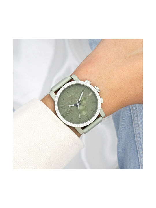 Oozoo Watch Battery with Green Leather Strap