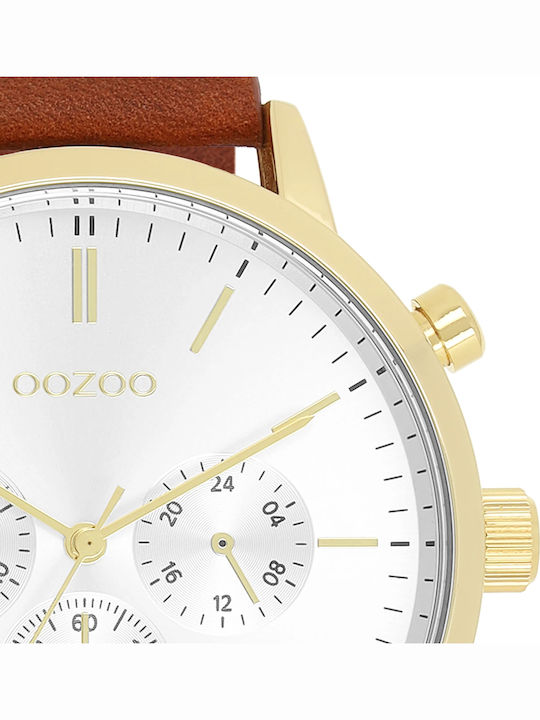 Oozoo Timepieces Men's Watch 50mm Battery with Brown Leather Strap