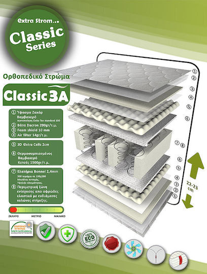 Extra Strom Classic 3a Einzel Orthopädisch Matratze Schaum 80x190x15cm