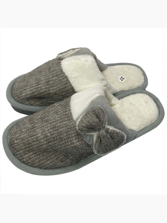 Ustyle Women's Slippers with Fur Gray