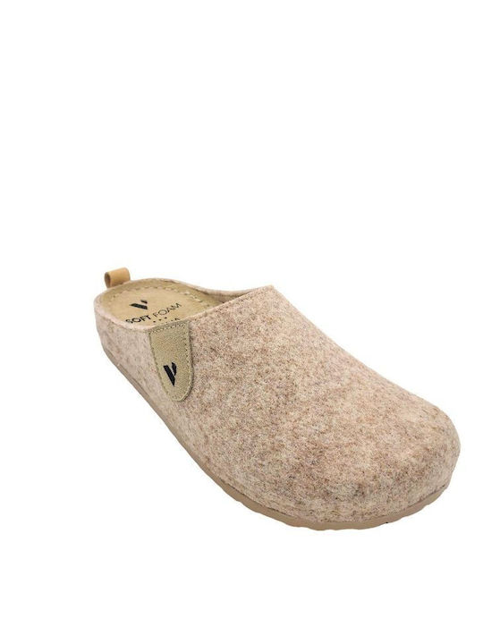 Vesna Anatomic Leather Women's Slippers Beige