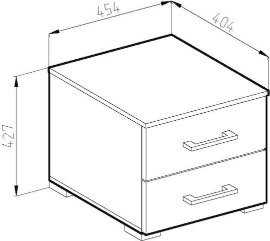 Κομοδίνο Milada Ξύλινο Λευκό 45x45x45cm