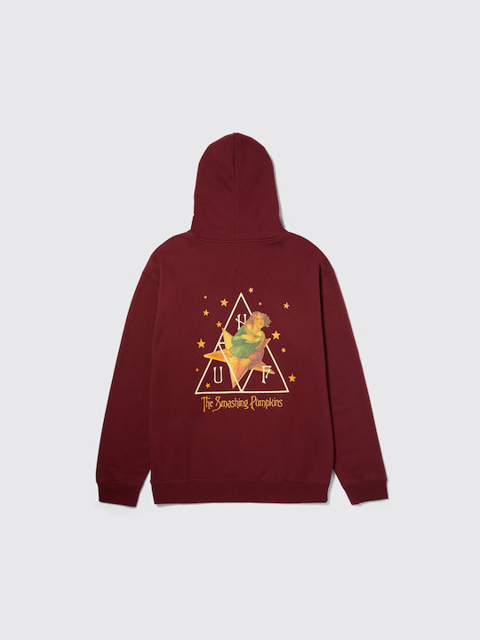 HUF Men's Sweatshirt with Hood Burgundy