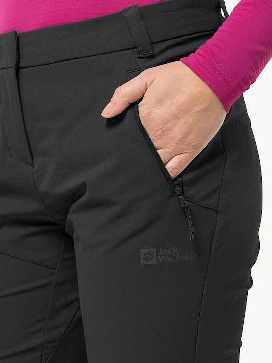 Jack Wolfskin Γυναικείο Μακρύ Παντελόνι Πεζοπορίας Μαύρο