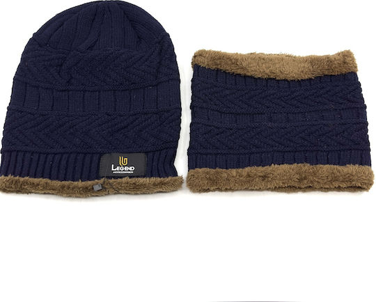 Knitted Beanie Cap Blue