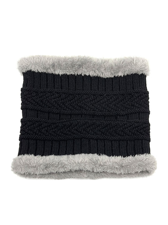 Set with Beanie Knitted in Black color