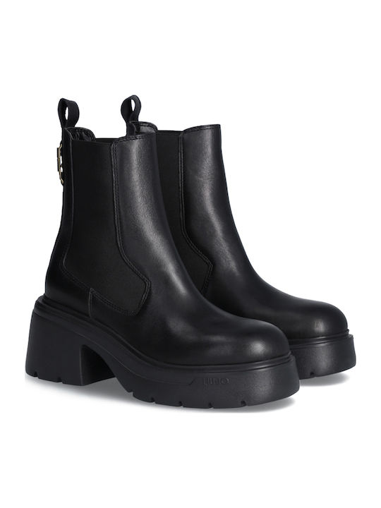 Carrie Ghete de Piele Ghete Dama Chelsea Negru