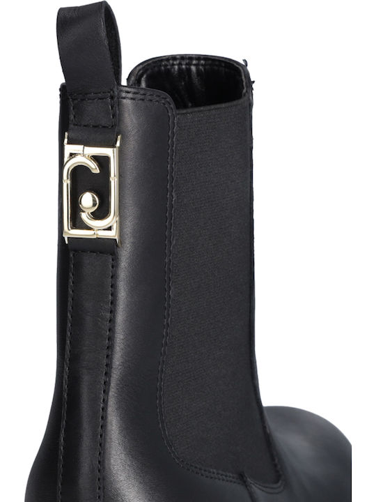 Carrie Ghete de Piele Ghete Dama Chelsea Negru
