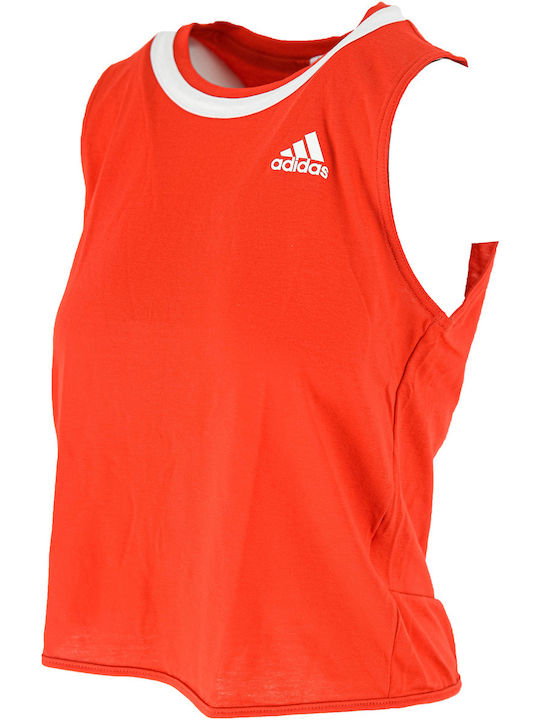 adidas adidas Knotted H33699 Damen Tennisbekleidung Rote Bluse