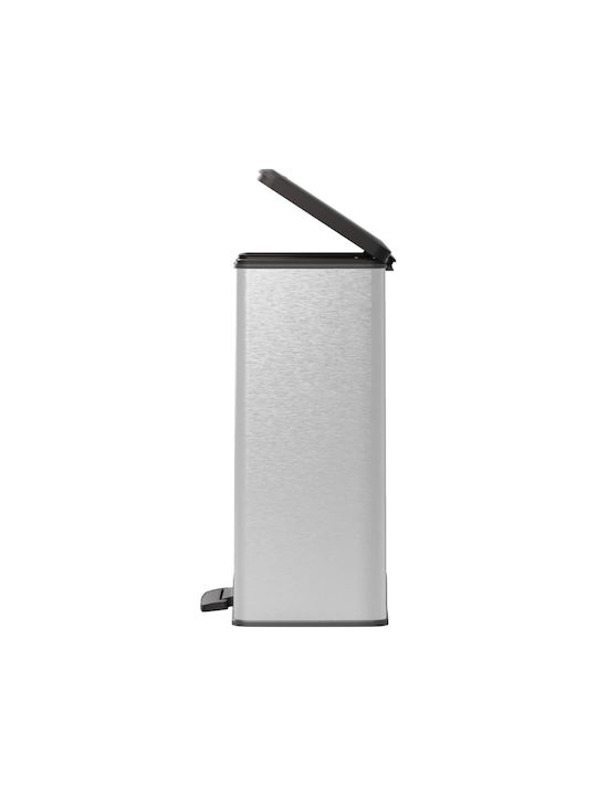 Curver Deco Waste Bin Waste Metallic with Pedal Silver 65lt 1pcs