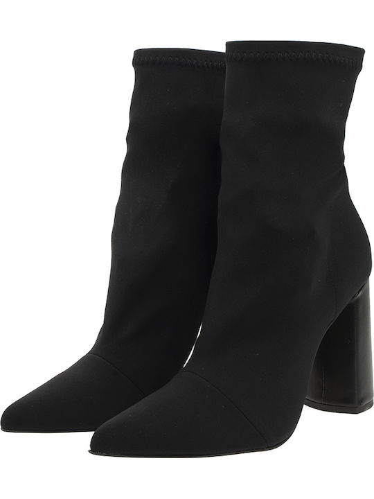 Damen Chelsea Stiefeletten mit hohem Absatz Schwarz