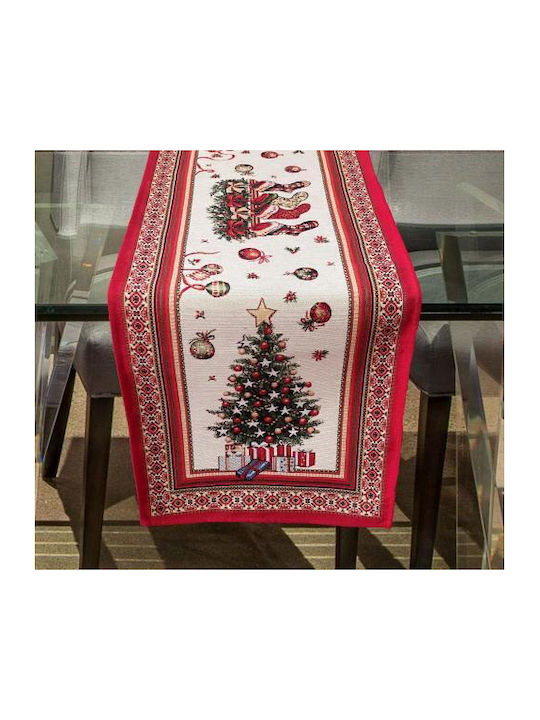 Linea Home Christmas Tablecloth Red L180xW140cm 1pcs