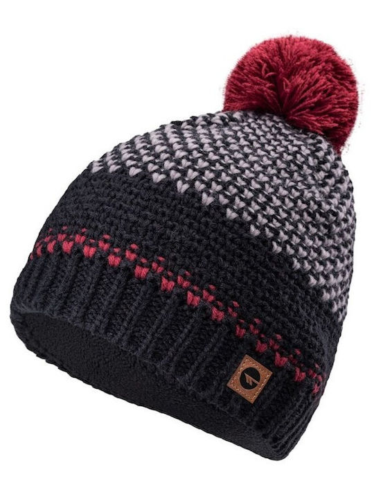 Hi-Tec Pom Pom Beanie Unisex Beanie Knitted in Black color