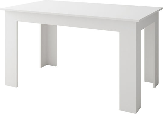 Hazel Τραπέζι Κουζίνας Ξύλινο Λευκό 120x80x75εκ.