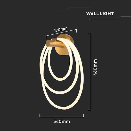 V-TAC Leuchte Wand mit Integrierter LED und Warmweißes Licht 35x35x18cm