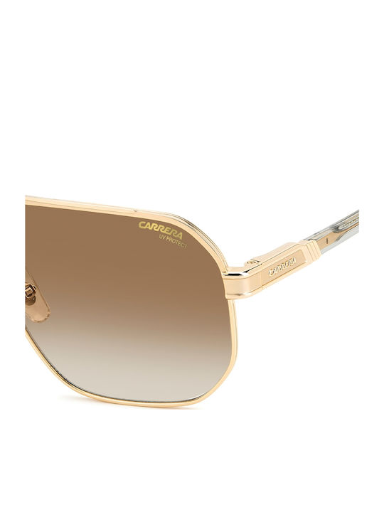Carrera Men's Sunglasses with Gold Metallic Frame and Grey Gradient Lens 1062/S J5G/86