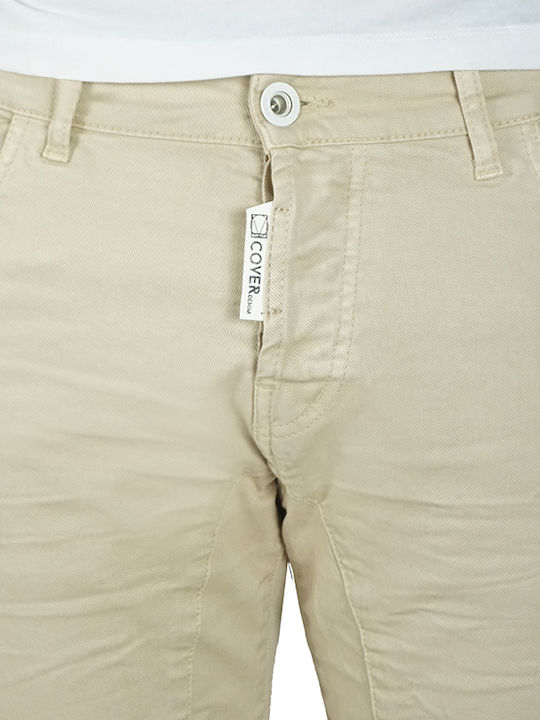 Trousers Elastic in Skinny Fit Beige