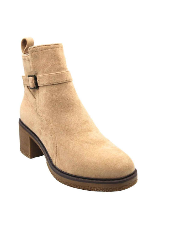 Plato Wildleder Damen Knöchelstiefel Khaki