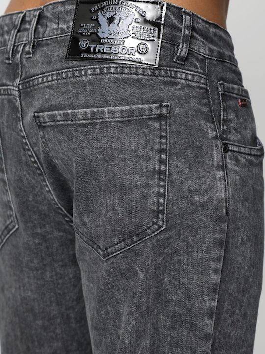Men's Jeans Pants Elastic Black