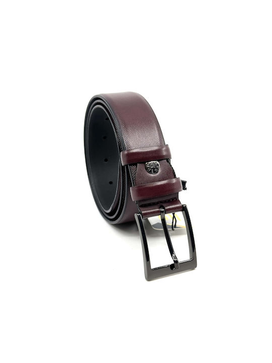 Legend Accessories Curea Bărbătească din Piele din Piele Burgundy