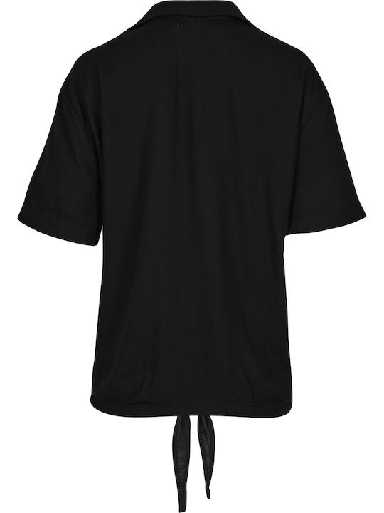 Cali Mâneca scurta Femei Cămașă Negru