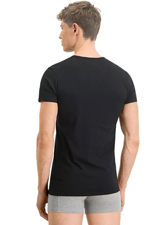 Puma Men's Short Sleeve Undershirts Black 2Pack