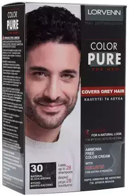 Lorvenn Color Pure Men Set Hair Dye no Ammonia 50 Natural Chestnut Medium 40ml