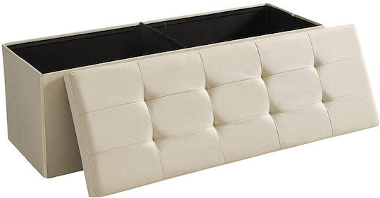 Songmics Bankhocker Mit Stauraum Stoff Beige 110x38x38cm