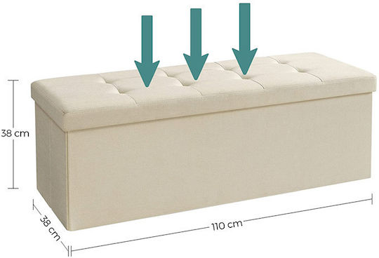 Songmics Bankhocker Mit Stauraum Stoff Beige 110x38x38cm