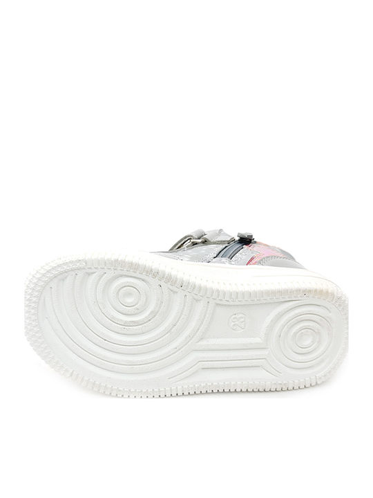 Παιδικά Sneakers High Ανατομικά με Σκρατς Γκρι