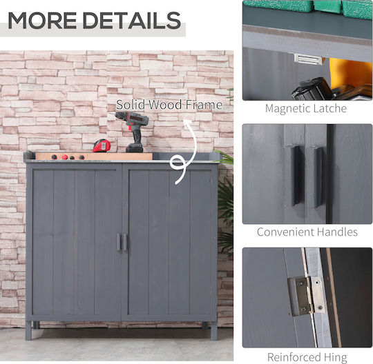 Double Door Wardrobe Wooden with 2 Shelves 98x48x95.5cm