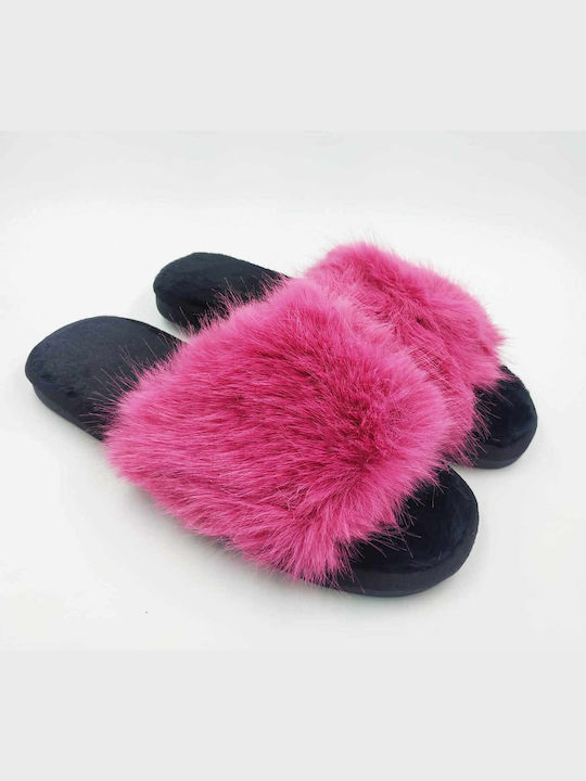 Fengi Synthetic Leather Women's Slippers Fuchsia