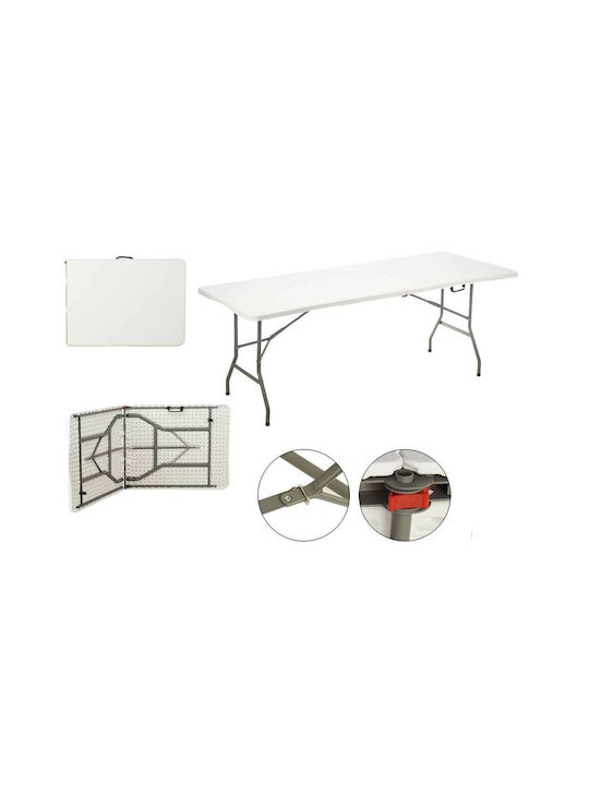 Metal Masa Catering pentru spații exterioare Pliabil Alb 244x76x74buc