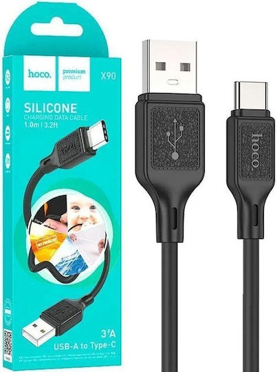 Hoco X90 USB 2.0 Cable USB-C male - USB-A 60W Μαύρο 1m