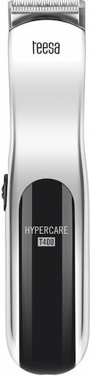 Teesa Hypercare T400 Επαναφορτιζόμενη Κουρευτική Μηχανή Ασημί TSA0525