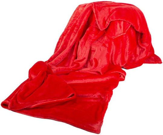 Snuggie Κουβέρτα Fleece με Μανίκια 140x200εκ. Κόκκινο