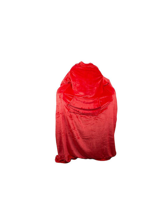 Snuggie Fleecedecke mit Ärmeln 140x200cm Rote