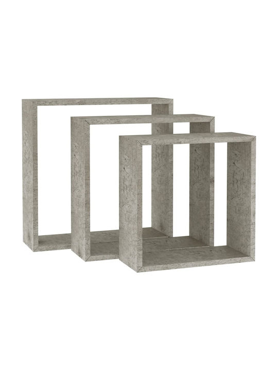 Corner Shelves Wall Grey 3pcs 30x10x30cm