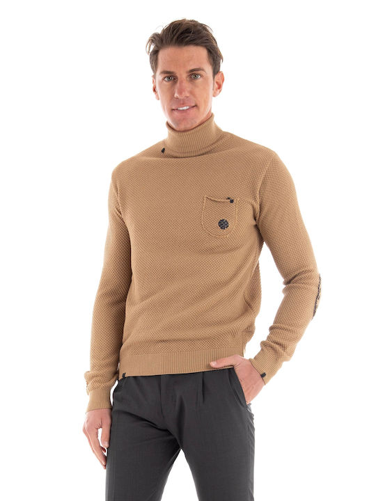 Paul Miranda Men's Long Sleeve Sweater Turtleneck Beige