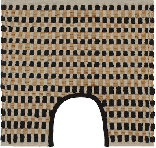 vidaXL Bath Mats Set Jute Toilet 133220 Black Velvet-Black Metal