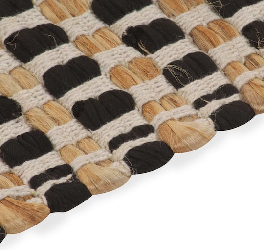 vidaXL Bath Mats Set Jute Toilet 133220 Black Velvet-Black Metal