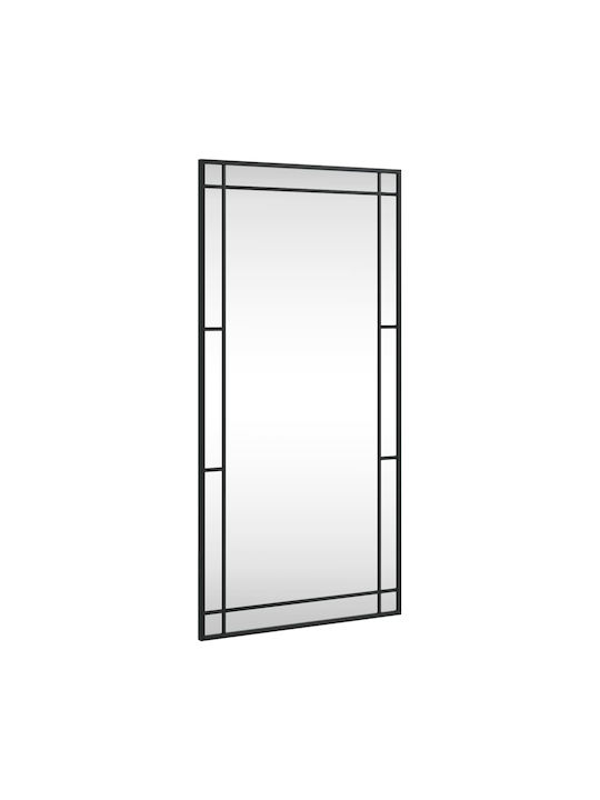 vidaXL Wall Mirror with Black Metallic Frame 100x50cm 1pcs