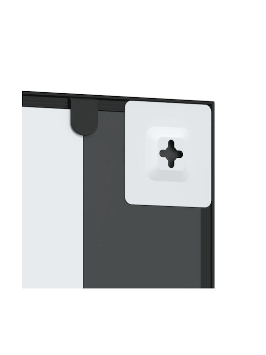 vidaXL Wall Mirror with Black Metallic Frame 100x50cm 1pcs