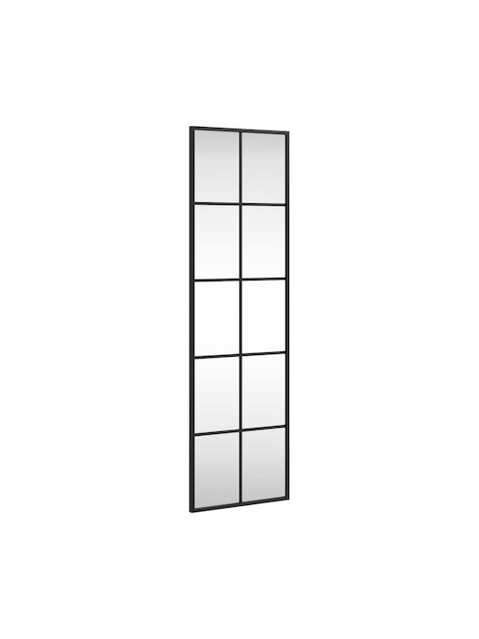 vidaXL Wall Mirror with Black Metallic Frame 100x30cm 1pcs